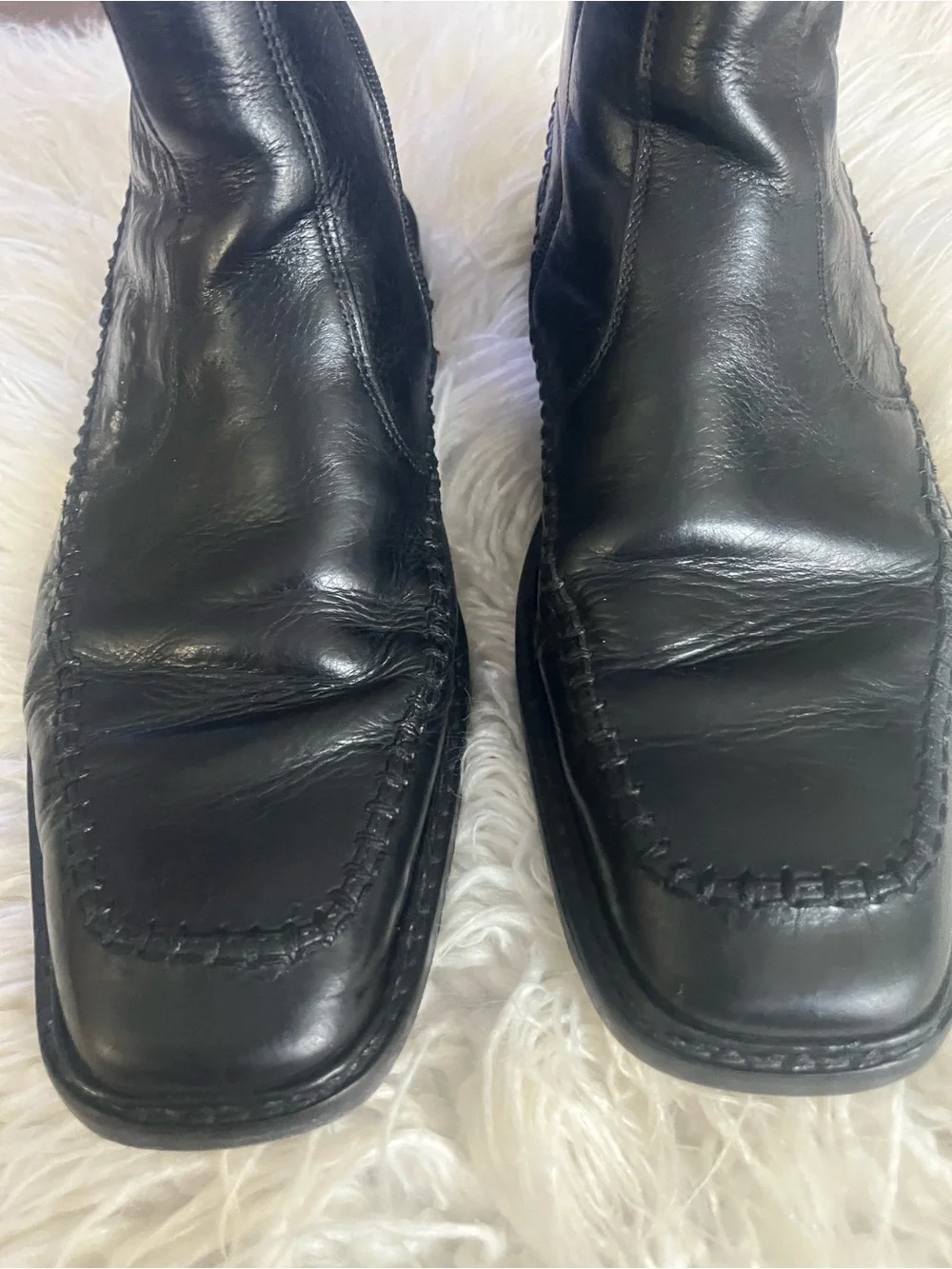Mark Nason Black Leather Chukka Boots with Side Zip